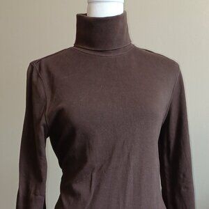 Brown St. John's Bay Long-Sleeved, Women's Turtleneck Shirt Size S
